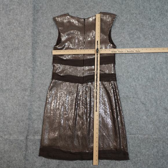 Robert Rodriguez Dress Womens XS? Sequin Mini Sleeveless Shift Brown - Picture 4 of 7